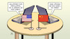 Cartoon: Videogipfel USA-China (small) by Harm Bengen tagged videokonferenz,gipfel,usa,china,xi,biden,tische,fahnen,laptop,harm,bengen,cartoon,karikatur