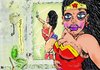 Cartoon: SelfIStupid - Wonder Woman (small) by csamcram tagged selfistupid,wonder,woman,superheroe,csam,cram,supereroe,selife