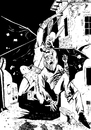 Cartoon: Uomo-Topo (small) by csamcram tagged super,eroe,uomo,topo,batman,1939,tribute,bob,kane,bill,finger,supereroe,superheroe,black,white