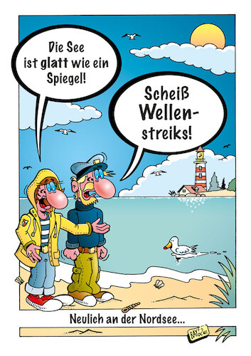 Cartoon: Streik (medium) by stefanbayer tagged wellenstreiks,streik,tarifrecht,bahn,db,deutschebahn,weselski,nordsee,bay,stefanbayer,mobilität