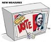 Cartoon: NEW MEASURES (small) by uber tagged obama,reform,election
