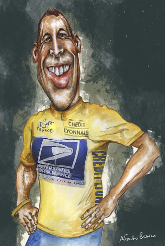 Cartoon: LANCE ARMSTRONG (medium) by lagrancosaverde tagged lance,armstrong,ciclismo,cycling