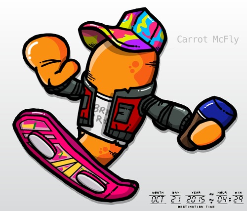 Cartoon: Carrot McFly (medium) by BRAINFART tagged backtothefuture,brainfart,comics,characters,funny
