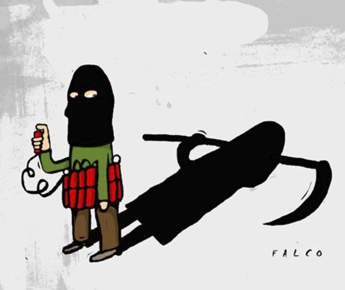 Cartoon: terrorist (medium) by alexfalcocartoons tagged terrorist