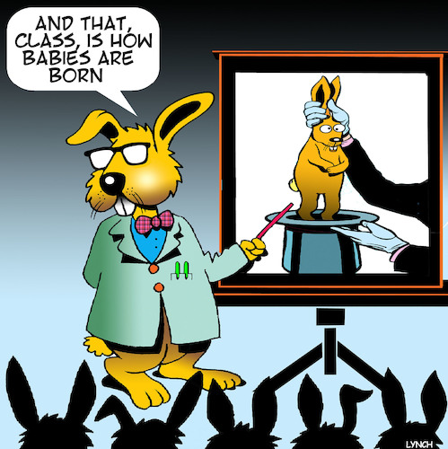 Cartoon: Where babies come from (medium) by toons tagged birth,how,babies,are,made,rabbits,marriage,education,animals,birth,how,babies,are,made,rabbits,marriage,sex,education,animals