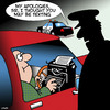 Cartoon: Texting while driving (small) by toons tagged typewriter,texting,speeding,police,dangerous,driving,misunderstanding