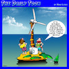 Cartoon: Wind turbine (small) by toons tagged cold,beer,desert,island,wind,farm,palm,trees,mini,bar,fridge