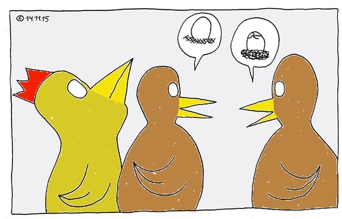 Cartoon: Eier (medium) by Müller tagged eier,huhn,hühner,hahn