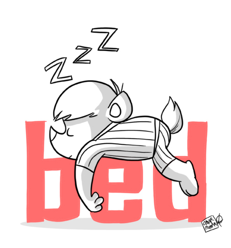 Cartoon: BED (medium) by omomani tagged bear,bed,sleep