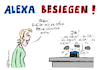 Cartoon: Alexa besiegen! (small) by Pfohlmann tagged 2019,alexa,echo,amazon,sprachassistent,wanze,lautsprecher,smart,wünsche,entscheidung,dilemma