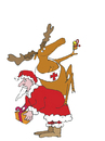Cartoon: weihnachtsmann rentier (small) by sabine voigt tagged weihnachtsmann,rentier,weihnachten,christen,elch,feier