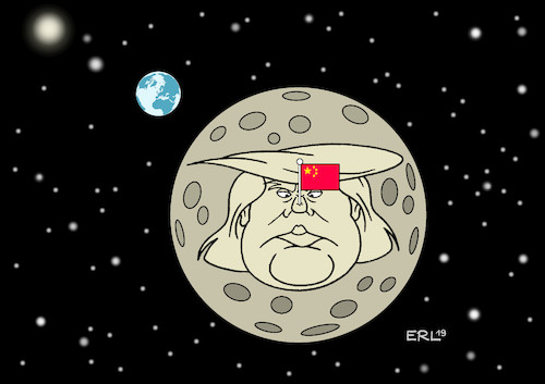 Cartoon: The Dark Side of the Moon (medium) by Erl tagged politik,china,kommunismus,kapitalismus,raumfahrt,sonde,mond,rückseite,dunkel,konkurrenz,usa,präsident,donald,trump,handelskrieg,nationalismus,rechtspopulismus,erde,sonne,all,flagge,karikatur,erl,the,politik,china,kommunismus,kapitalismus,raumfahrt,sonde,mond,rückseite,dunkel,konkurrenz,usa,präsident,donald,trump,handelskrieg,nationalismus,rechtspopulismus,erde,sonne,all,flagge,karikatur,erl