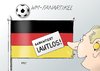 Cartoon: Argument (small) by Erl tagged fußball,weltmeisterschaft,vuvuzela,geräusch,ungewohnt,flagge,fahne,lautlos,fan,artikel
