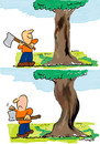 Cartoon: BLUNT AXE (small) by EASTERBY tagged handwerker,lumber,jack,nature,trees
