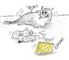 Cartoon: Wound up  cat and mouse (small) by EASTERBY tagged clockwork,toys
