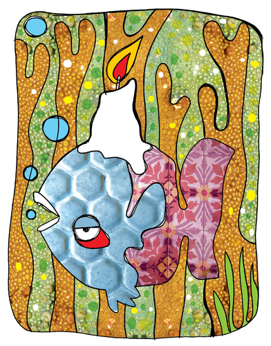 Cartoon: Pez Vela (medium) by Munguia tagged fish,candle,water,underwater,pez,vela,peces,pescado