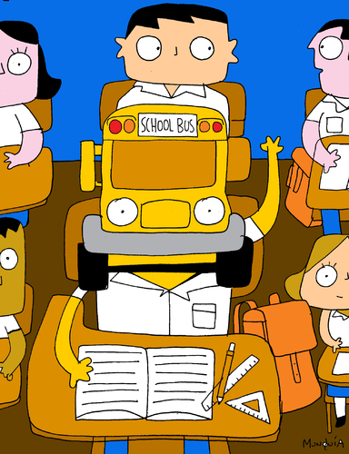 Cartoon: School Bus (medium) by Munguia tagged bus,school,schoolar,escolar,kids,children,child,homework,class,classmates