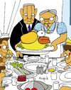 Cartoon: Flappy Thanksgivings (small) by Munguia tagged flappy,bird,thanksgivings,freedom,from,want,norman,rockwell,painting,parody
