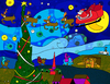 Cartoon: Starry Night (small) by Munguia tagged van,gogh,starry,night,christmas,santa,nite,hollyday,munguia,parody,famous,paintings,parodies,three,xmas