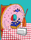 Cartoon: The Revenge of the donut (small) by Munguia tagged donut,dona,rosquilla,munguia,police,cops,invert,restaurant,soda