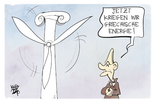 Cartoon: Griechische Energie (medium) by Kostas Koufogiorgos tagged griechenland,will,grüne,energie,nach,deutschland,liefern,griechenland,will,grüne,energie,nach,deutschland,liefern