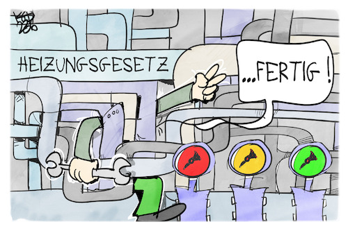 Cartoon: Heizungsgesetz (medium) by Kostas Koufogiorgos tagged karikatur,koufogiorgos,klempner,heizungsgesetz,geg,karikatur,koufogiorgos,klempner,heizungsgesetz,geg