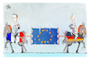 Cartoon: Achse Paris-Berlin (small) by Kostas Koufogiorgos tagged karikatur,koufogiorgos,paris,berlin,macron,scholz,eu,europa,pferd,reiter,fahne,flagge,zerreissprobe
