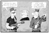 Cartoon: Amtswechsel USA (small) by Kostas Koufogiorgos tagged karikatur,koufogiorgos,illustration,cartoon,trump,anhänger,usa,wechsel,amt,amtseinführung,inauguration,gewalt,waffen,demokratie,präsident