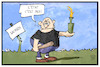 Cartoon: Arnsdorf (small) by Kostas Koufogiorgos tagged karikatur,koufogiorgos,illustration,cartoon,arnsdorf,sachsen,neonazi,staat,bedrohung,selbstjustiz,rechtsextremismus