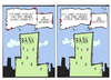 Cartoon: Banken (small) by Kostas Koufogiorgos tagged bank,bad,verlust,gewinn,geld,manager,wirtschaft,karikatur,kostas,koufogiorgos