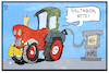 Cartoon: Bauernmilliarde (small) by Kostas Koufogiorgos tagged karikatur,koufogiorgos,illustration,cartoon,bauern,traktor,bauernmilliarde,unterstützung,agrar,landwirtschaft,hilfe,geld,zapfsäule,anzapfen,sprit,volltanken,tankstelle