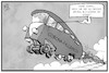 Cartoon: Corona-Notbremse (small) by Kostas Koufogiorgos tagged karikatur,koufogiorgos,illustration,cartoon,corona,notbremse,zug,rakete,pandemie,fallzahlen