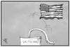 Cartoon: Der Shutdown lähmt die USA (small) by Kostas Koufogiorgos tagged karikatur,koufogiorgos,illustration,cartoon,shutdown,usa,fahne,flagge,haushaltsstreit