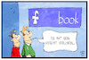Cartoon: Facebook-Gesichtsverlust (small) by Kostas Koufogiorgos tagged karikatur,koufogiorgos,illustration,cartoon,facebook,daten,affäre,sozial,netzwerk,user,internet,logo,cambridge,analytica,datenmissbrauch