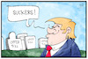 Cartoon: Gedenken am 11. September (small) by Kostas Koufogiorgos tagged karikatur,koufogiorgos,illustration,cartoon,trump,opfer,11,anschlag,terrorismus,gedenken,beleidigung,usa,wtc,new,york