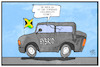 Cartoon: Hybride Verkehrspolitik (small) by Kostas Koufogiorgos tagged karikatur,koufogiorgos,illustration,cartoon,hybrid,verkehrspolitik,auto,jamaika,einigung,sondierung,koalition,gruene,fdp,union,cdu,csu