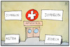 Cartoon: Impf-Priorisierung (small) by Kostas Koufogiorgos tagged karikatur,koufogiorgos,illustration,cartoon,johnson,astrazeneca,impfstoff,vectorimpfstoff,impfzentrum