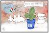 Cartoon: Italiens Haushalt (small) by Kostas Koufogiorgos tagged karikatur,koufogiorgos,illustration,cartoon,eu,italien,haushalt,ballon,plastik,gummi,kaktus,luft,platzen,europa