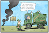 Cartoon: Moorbrand (small) by Kostas Koufogiorgos tagged karikatur,koufogiorgos,illustration,cartoon,moor,brand,feuer,bundeswehr,soldat,rüstungsmängel,raketentest