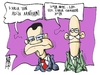 Cartoon: Papandreou and Papakonstantinou (small) by Kostas Koufogiorgos tagged papandreou,papakonstantinou,langarde,forodiafigi,tax,evasion,list,lista