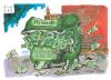 Cartoon: Recycling (small) by Kostas Koufogiorgos tagged usa,wirtschaft,krise,dollar,euro,börse,kostas,koufogiorgos,
