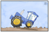 Cartoon: Reform der EU-Agrarpolitik (small) by Kostas Koufogiorgos tagged karikatur,koufogiorgos,illustration,cartoon,agrarreform,traktor,europa,eu,landwirtschaft,bauer,agrarbetrieb