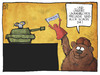 Cartoon: Showdown in der Ukraine (small) by Kostas Koufogiorgos tagged karikatur,koufogiorgos,illustration,cartoon,ukraine,russland,puppen,theater,bär,panzer,konflikt,krieg,bühne,handpuppe,politik,separatisten,militär,armee,spielzeug