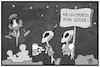 Cartoon: Söder in Space (small) by Kostas Koufogiorgos tagged karikatur,koufogiorgos,illustration,cartoon,bavaria,one,raumfahrt,raumschiff,forschung,wissenschaft,bayern,söder,erde,space,alien,ufo