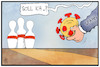 Cartoon: Spahns Kanzler-Ambitionen (small) by Kostas Koufogiorgos tagged karikatur,koufogiorgos,illustration,cartoon,kanzler,kandidatur,corona,bowling,kegeln,spahn,laschet,merz,röttgen,cdu,bewerbung,ambition,innenpolitik,demokratie