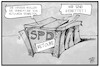 Cartoon: SPD-Retoure (small) by Kostas Koufogiorgos tagged karikatur,koufogiorgos,illustration,cartoon,spd,retoure,partei,sozialdemokraten,online,handel,versand,paket,wirtschaft,politik