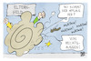 Cartoon: Streit um das Elterngeld (small) by Kostas Koufogiorgos tagged karikatur,koufogiorgos,elterngeld,streit,rechts,applaus,gruene,fdp