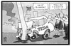 Cartoon: Tesla-Unfall (small) by Kostas Koufogiorgos tagged karikatur,koufogiorgos,illustration,cartoon,usa,tesla,skandal,unfall,auto,selbstfahrend,technologie,deutschland