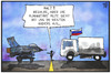 Cartoon: Ukraine-Konflikt (small) by Kostas Koufogiorgos tagged karikatur,koufogiorgos,illustration,cartoon,ukraine,russland,konflikt,waffen,konvoi,flugzeug,kriegsgerät,politik,hilfe