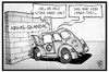 Cartoon: VW-Abgasskandal (small) by Kostas Koufogiorgos tagged karikatur,koufogiorgos,illustration,cartoon,vw,volkswagen,usa,markt,mauer,wand,crash,crashtest,betrug,wirtschaft,auto,automobilindustrie